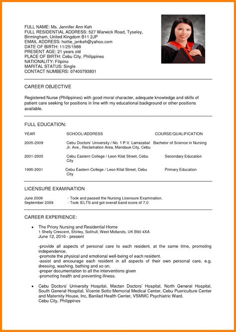 Sample Resume Format Nurses Philippines Free Samples Examples And Format Resume Curruculum