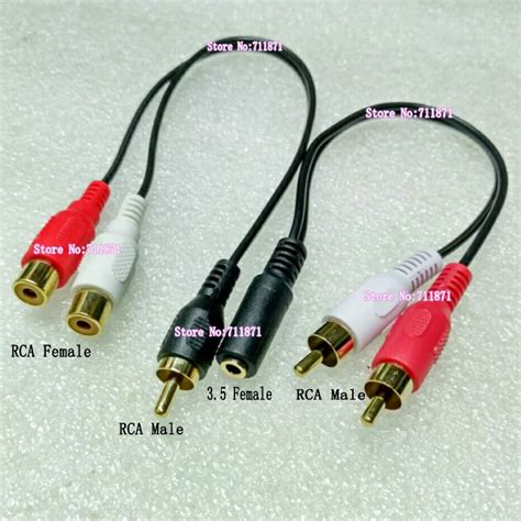 High Quality Male To Double Female Rca Audio Line Cable 35 Female To