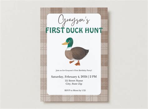 First Duck Hunt Birthday Invitationdigital Download - Etsy