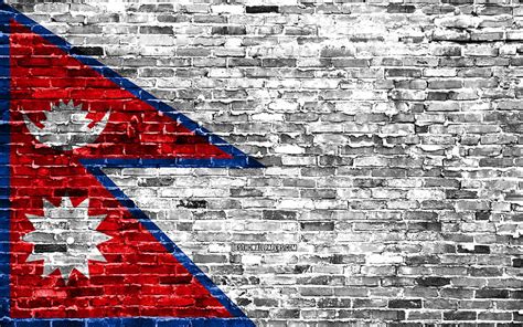 4k Free Download Nepalese Flag Bricks Texture Asia National