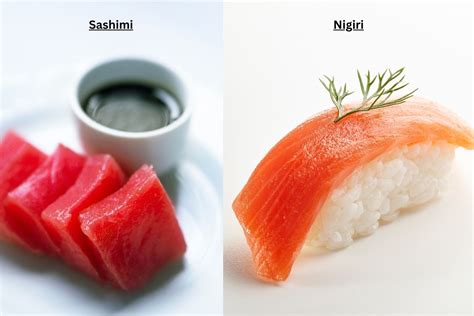 nigiri  sashimi taste nutrition  key differences foodiosity