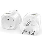 LENCENT 2X Reiseadapter DE Zu IT Reisestecker Adapter Typ L Schuko