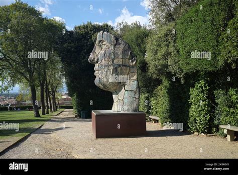 Face Sculpture By Igor Mitoraj Boboli Gardens Florence Italy Stock