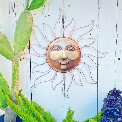 Metal Garden Sun Face Outdoor Garden Decor Summer Garden - Etsy