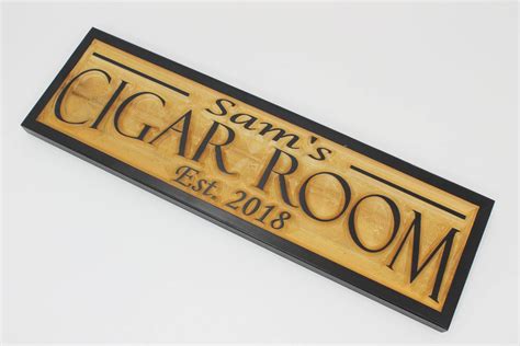 Cigar Bar Sign wooden cigar sign | Carved Wood Signs