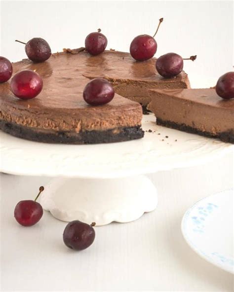 Chocolate Cherry Cake With Cherry Filling And Cream Veena Azmanov