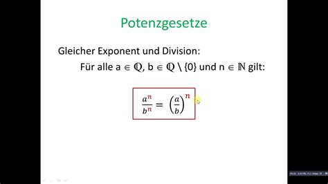 Potenzgesetze Gleicher Exponent Youtube