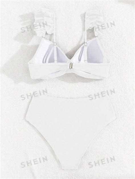 Shein Swim Womens Solid Color Cross Front Sexy Bikini Set Summer Beach Swimwear Shein Uk