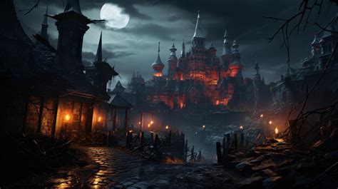 Premium AI Image | Game background Castle in the night