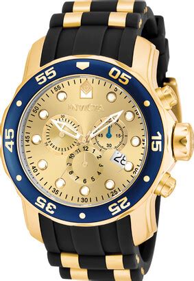 Zales Men S Invicta Pro Diver Chronograph Two Tone Watch With Gold Tone