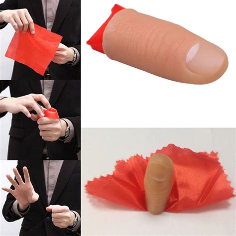 Magic Rubber Thumb Tip with Silk Vanish Appearing Finger Trick Props Toys | Alexnld.com