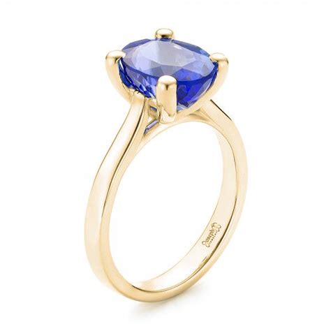 18k Yellow Gold Custom Solitaire Tanzanite Engagement Ring 103031