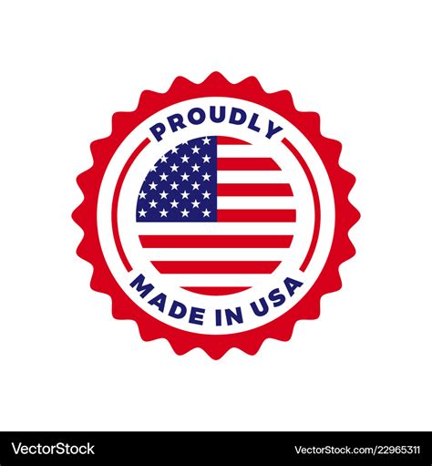 Made In Usa American Quality Flag Seal Icon Vector Image