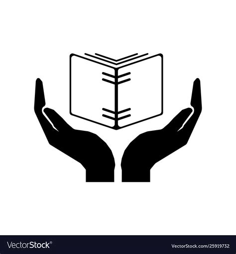 Take Care Book Hands And Open Sign Royalty Free Vector Image