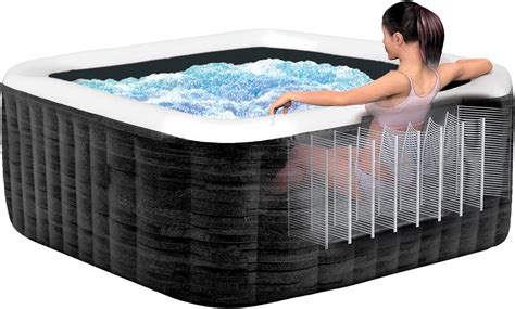 Buy Intex EP PureSpa Plus Person Portable Inflatable Square Hot Tub Spa With Bubble