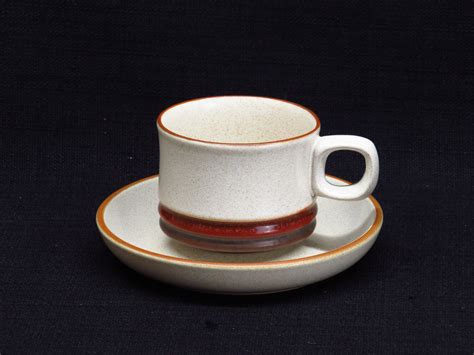 Denby Langley Potter S Wheel Rust Red Pattern Two Flat Cup Etsy