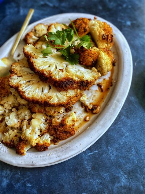 Whole Roasted Cauliflower Head Spicy A La Brasa Style The