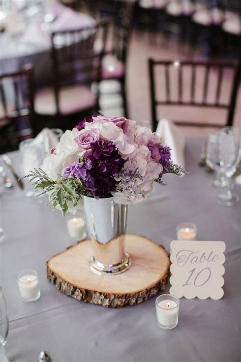 Rustic Purple Wedding Centerpiece Emmalovesweddings