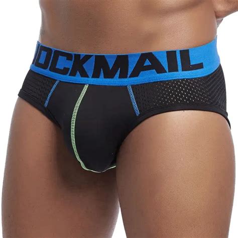 Jockmail Brand Men Underwear Sexy Briefs Slip Mesh Shorts Breathable