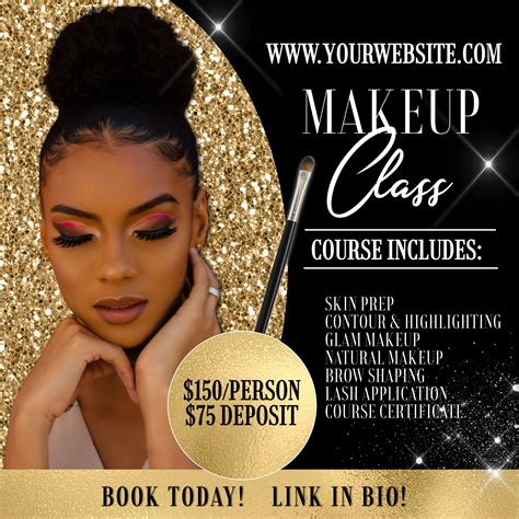 Makeup Class Flyer Makeup Tutorial E Flyer Training Class Etsy