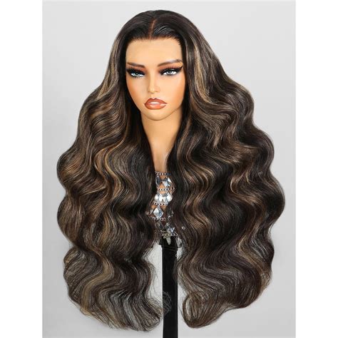 Amazon MEGALOOK 28 Inch 1b 27 Highlight Ombre Lace Front Wig