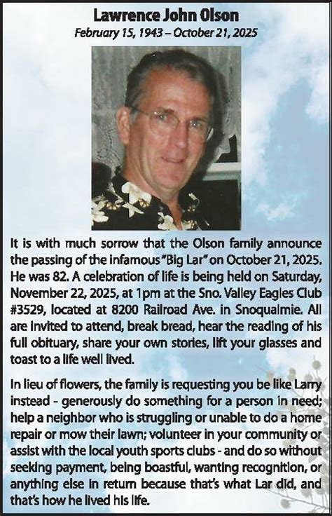 Obituaries | Snoqualmie Valley Record