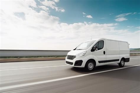 premium photo white minivans  road mini van auto vehicle