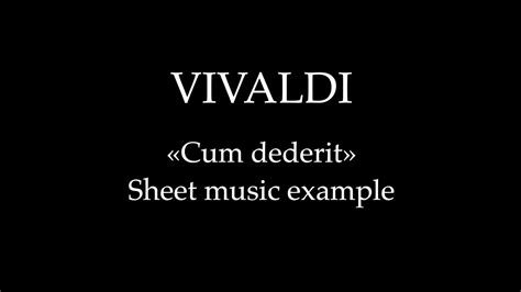 A Vivaldi Cum Dederit Sheet Music Example YouTube