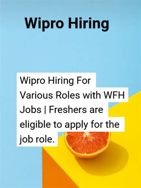 Wipro Hiring For Various Roles With Wfh Jobs Kickcharm