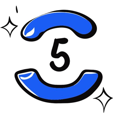 Premium Vector Number 5 Icon Doodle Fill