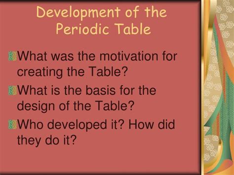 Ppt Development Of The Periodic Table Powerpoint Presentation Free Download Id3571423