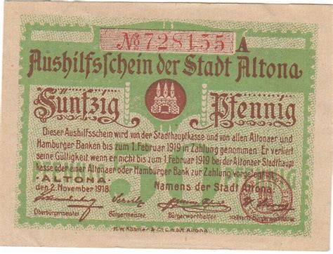 Deutschland Deutsches Reich Pfennig Notgeldschein Notgeld Stadt