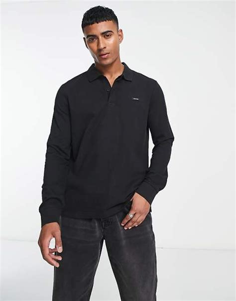 Calvin Klein Pique Polo In Black Asos