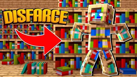 Minecraft Disfarce De Estante De Livros Esconde Esconde Youtube