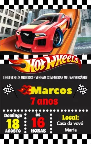 Invitaciones De Hot Wheels Personalizadas