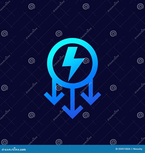 Power Consumption Decrease Vector Icon Stock Vector Illustration Of