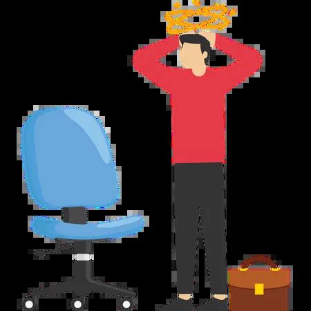 Best Painful office worker holding his back pain with office chair Illustration download in PNG ...