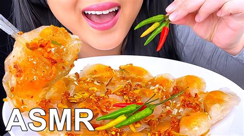 Asmr Clear Dumpling In Trader Joe S Chili Onion Crunch Mukbang Eating