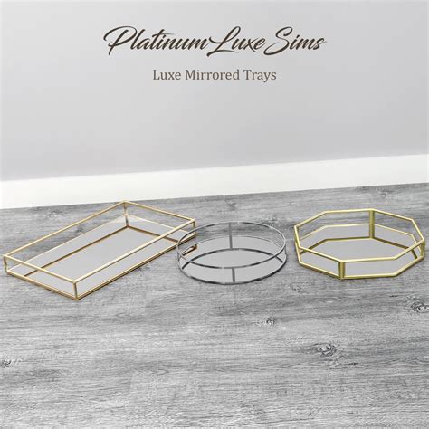 Platinumluxesims Luxe Mirrored Tray Set Swatches Across All