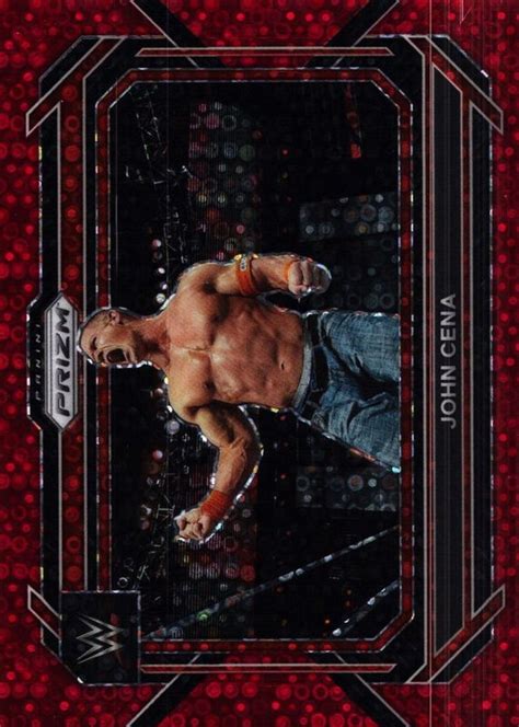 John Cena 2023 Prizm WWE 54 Under Card Red 99 Price Guide Sports