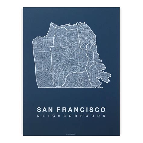 San Francisco Neighborhood Map | San Francisco Map Poster | San ...