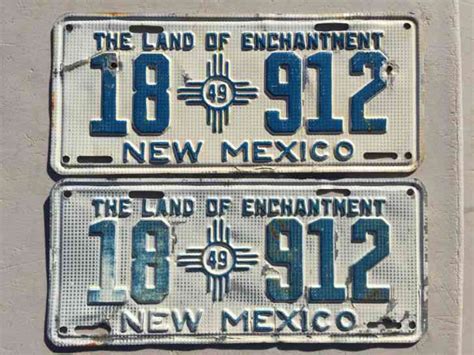 1949 NEW MEXICO LICENSE PLATE plates (pair) 14 761 NM 49