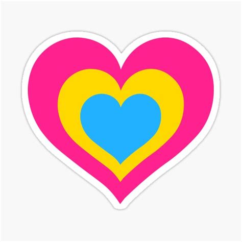 Pansexual Pride Flag Heart Shape Sticker For Sale By Laurenbasamot