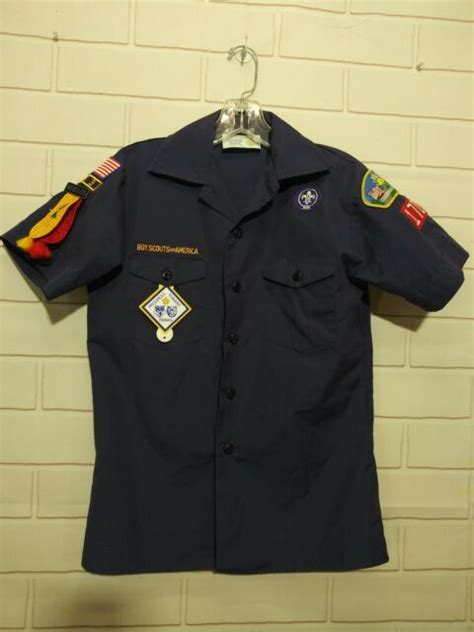 Youth Large Official Cub Scout Blue Short Sleeve Bsa Uniform Shirt Boy