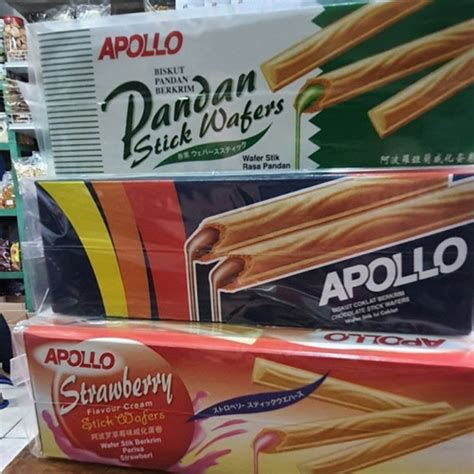 Jual Apollo Wafer Stick Coklat Pandan Strawberry Pandan Jakarta