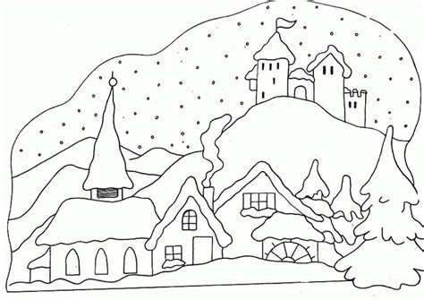 Winter Scene coloring page 1 Coloring Page - Free Printable Coloring ...