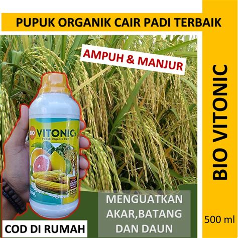 Jual Pupuk Paling Manjur Untuk Padi Sawah New Bio Vitonic 500 Ml