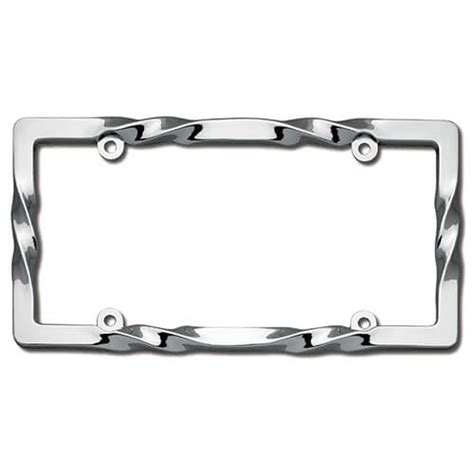 Twist License Plate Frame - Brass & Chrome Metal - Thriftysigns