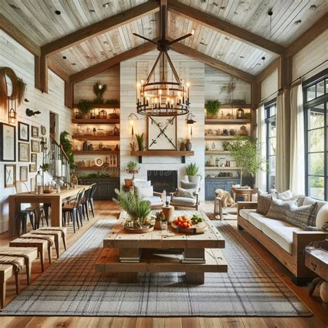 Urban Farmhouse Modern Design With Farmhouse Elements Lik Rus Stock