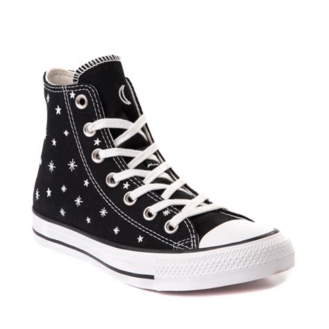 Womens Converse Chuck Taylor All Star Hi Embroidered Stars Sneaker Black Egret Vintage